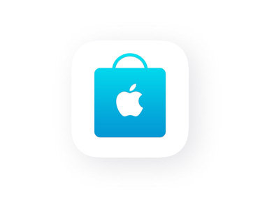 App Apple Store, ícono de bolsa azul