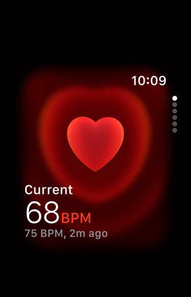 Heart Rate being taken with the Heart Rate app.
