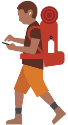 Iemand op krukken die iPhone gebruikt om een foto te maken van een kind dat een bloem vasthoudt