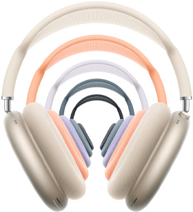 AirPods Max, fület befedő fejhallgató, lila szín, fülpárna, állítható karok, fejpánt