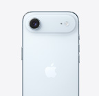 iPhone Air, back exterior, Sky Blue color, Fusion Main camera system in plateau at top
