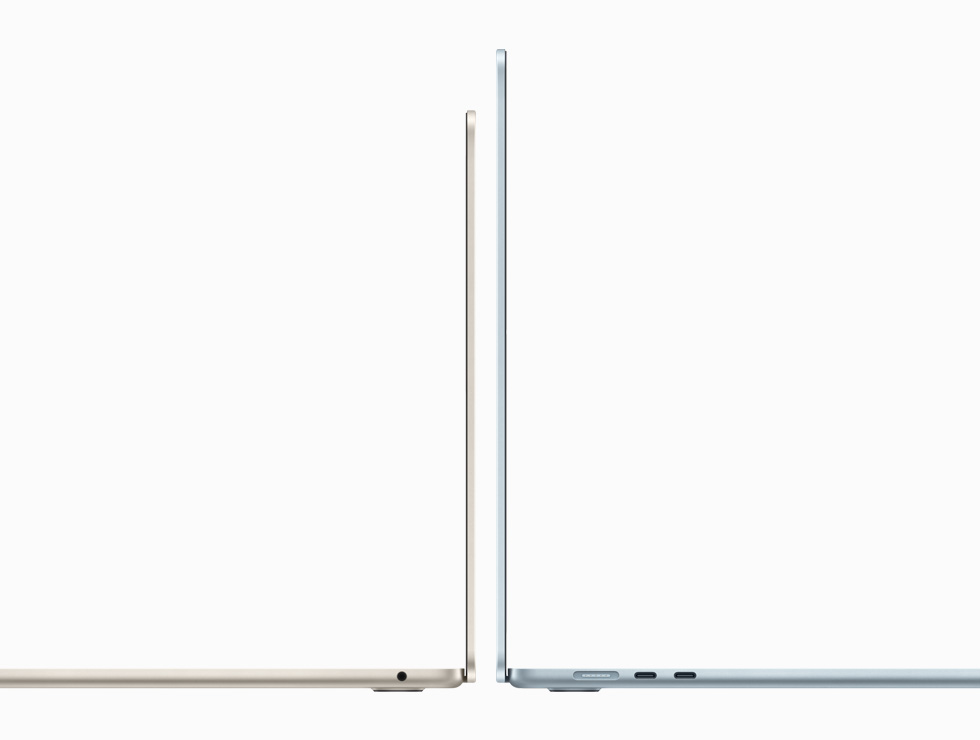 13-inch and 15-inch MacBook Air back-to-back, showing size difference